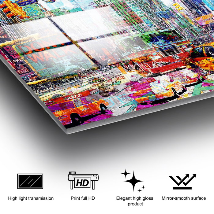 Wallity Pintura Decorativa de Vidrio Templado Multicolor 70 x 100 cm